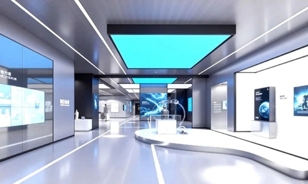 極簡科技風展廳解碼未來企業的空間語言